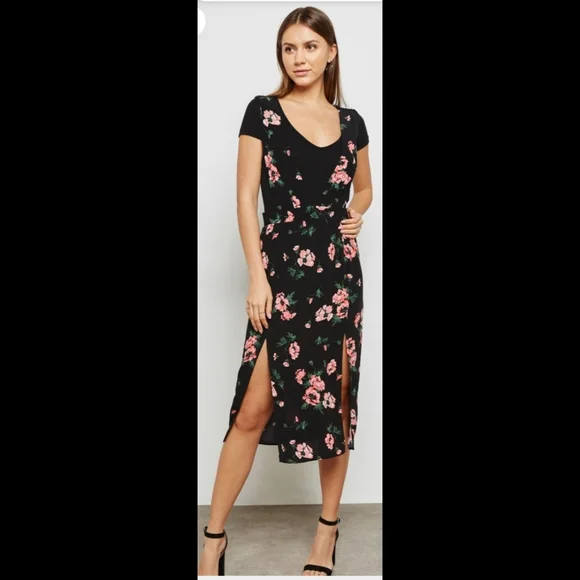 white v neck dress midi Jade By Jane 3/4 Puff Slv Texture Vneck Button Down Midi Dress OFF White / S